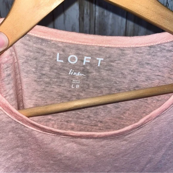 Loft Linen Pink Puff Sleeve Blouse - Picture 4 of 4